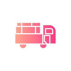 cargo truck gradient icon
