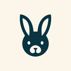 rabbit head logo simple minimalist design, vector modern rabbit 