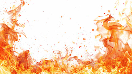 fire burning isolated on white background