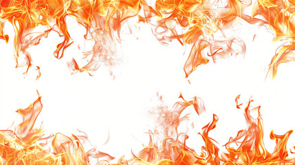 fire burning isolated on white background