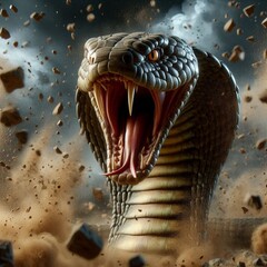 Giant Snake Angry Destrying Anything