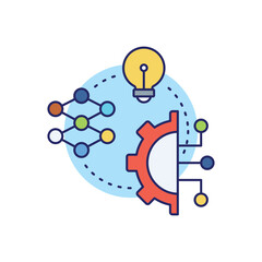 Obraz premium Deep Learning vector icon