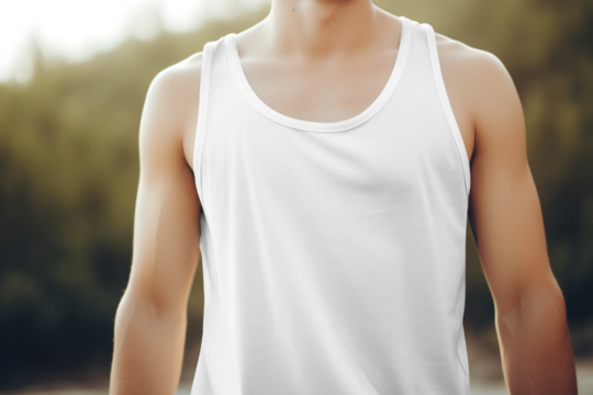 Men's activewear png, transparent mockup - Powered by Adobe