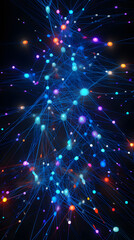 Obraz premium Digital color neon neural networks abstract poster mobile phone background
