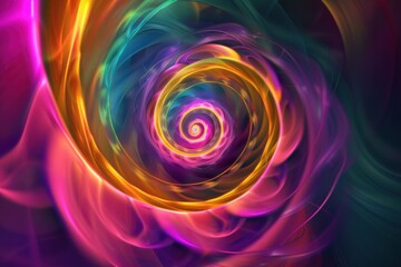 spiral pattern background,neon colors, wallpaper coil shapes, fractal art