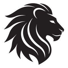 lion head side view logo vector illustration
