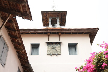 Clock on the wall of the Pardesi Synagogue, Synagogue Lane, Jew Town, Cochin, Kerala, India