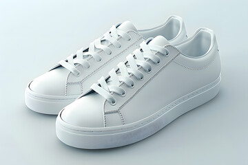 3D white model of a pair of sneakers mock up isolated on white background