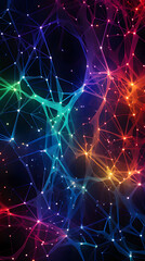 Fototapeta premium Digital color network data flow abstract graphic poster mobile background