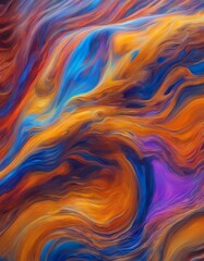 Fototapeta premium for generated abstract pattern acrylic paint nature art movement ai colours painting vibrant oil landscape decoration creative design closeup fluid color blue background flowing