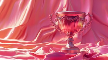 An artistic 3D illustration of a trophy with an artistic twist, suitable for creative sports-themed projects.