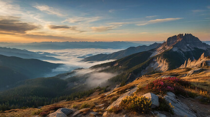 Misty morning in the mountains