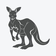 Majestic Kangaroo Silhouette Vector Illustration