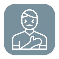 Chest Pain icon vector image. Can be used for Body Ache.