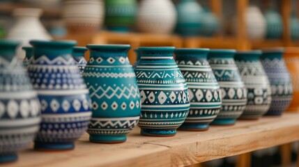 Techniques, traditional pottery making with intricate designs, artisanal craftsmanship