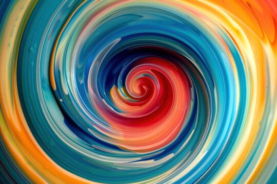 Multicolor whirlpool circular paint pattern design
