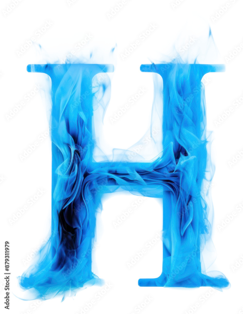 Poster PNG Blue flame letter H burning font text.