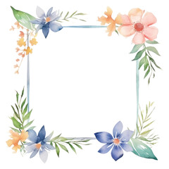 Naklejka premium PNG Midsummer frame watercolor pattern wreath flower.