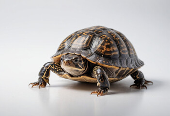 Turtle, isolated on a white background in commercial photography