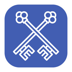 Royal Key icon vector image. Can be used for Empire.