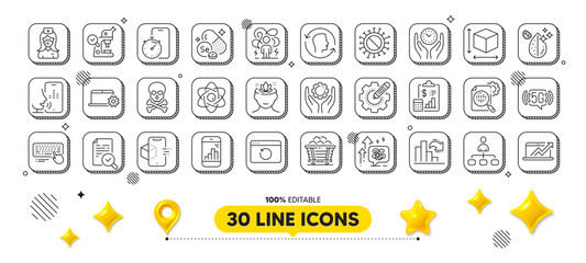 Selenium mineral, Recovery internet and Sales diagram line icons pack. 3d design elements. Box size, Face id, 5g wifi web icon. Report, Seo stats, Nurse pictogram. Vector