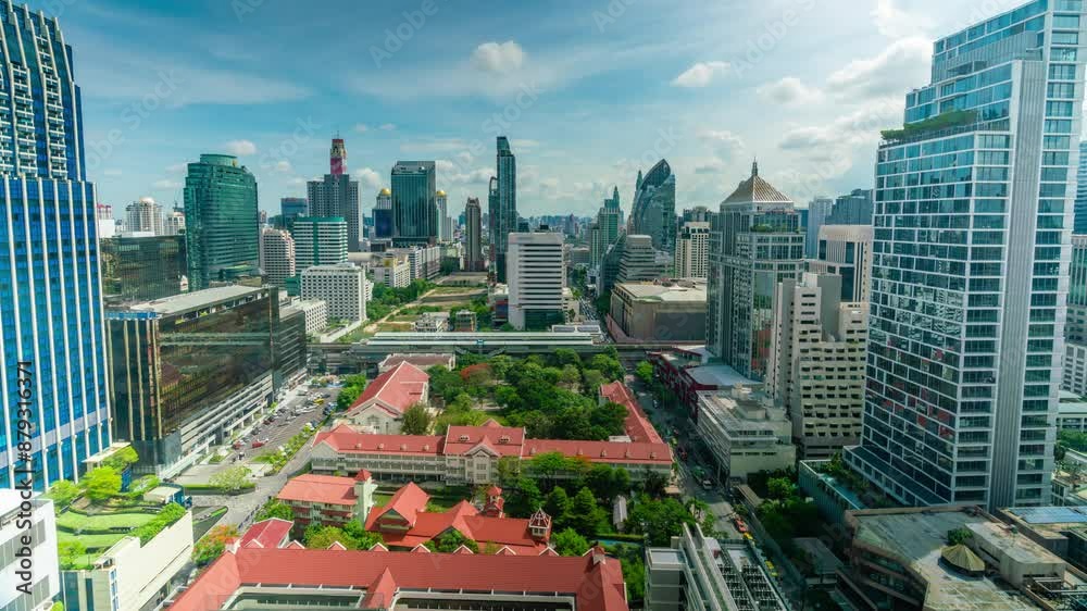 Poster Timelapse video of downtown Bangkok in Thailand in daytime