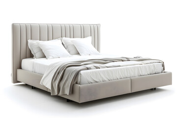 Fototapeta premium Modern bed isolated on white background