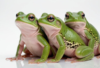 Naklejka premium Amphibians, isolated on a white background in commercial photography