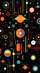 Obraz premium Digital futuristic elements graphics poster mobile phone background