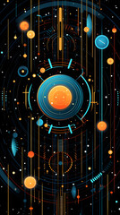Obraz premium Digital futuristic elements graphics poster mobile phone background