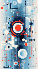 Obraz premium Digital futuristic elements graphics poster mobile phone background