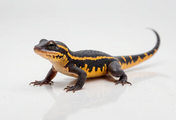 Naklejka premium Salamander, isolated on a white background in commercial photography