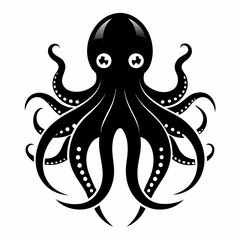 black octopus icon vector