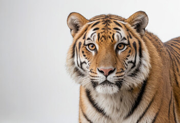 Obraz premium Tiger, isolated on a white background in commercial photography