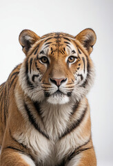 Fototapeta premium Tiger, isolated on a white background in commercial photography