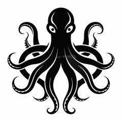 black octopus icon vector