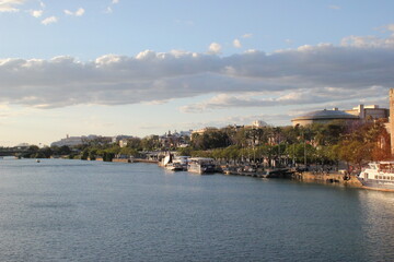 view of the river and the city at sunset