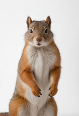 Squirrel, isolated on a white background in commercial photography