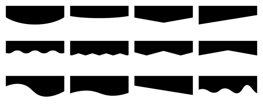 仕切り形状のテンプレート　黒　dividers shapes 抽象的な形　セット