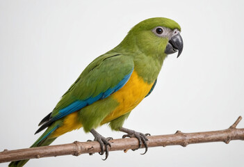 Fototapeta premium Parrot, isolated on a white background in commercial photography