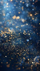 Beautiful abstract background for banner, poster, or many more. Abstract background new year. Blue and gold fireworks and celebrating holiday.