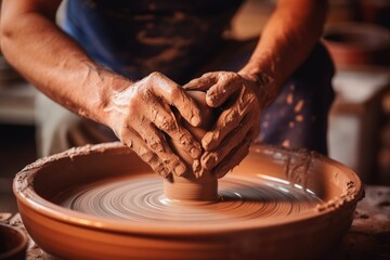 Clay artistry: pottery, practice of molding clay into various forms, blending traditional techniques with modern designs to produce unique, handcrafted ceramics for use and aesthetic enjoyment.