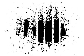 Black grainy texture isolated on white background. Abstract pattern. Dust overlay. Dark noise granules. Vector design elements. Illustration, Eps 10.	