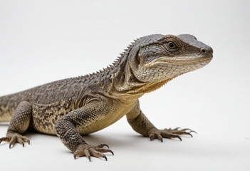 Obraz premium Monitor lizard, isolated on a white background in commercial photography