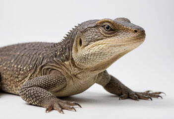 Obraz premium Monitor lizard, isolated on a white background in commercial photography