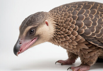 Fototapeta premium Pangolin, isolated on a white background in commercial photography
