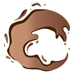 Chocolate Drip with Gradient Color. Isolated on White Background. Vector Illustration Design.