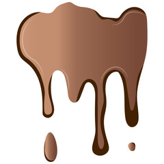 Chocolate Drip with Gradient Color. Isolated on White Background. Vector Illustration Design.