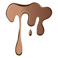 Chocolate Drip with Gradient Color. Isolated on White Background. Vector Illustration Design.