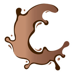 Chocolate Drip with Gradient Color. Isolated on White Background. Vector Illustration Design.